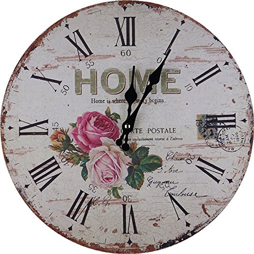 Antique Vintage Rustic Mdf Wood Wall Clock On The Wall For Home Decor