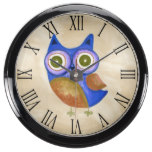 Retro Rustic Custom Owl Aquavista Clock