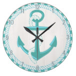 Nautical Anchor Beach Rustic Wall Clock