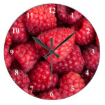 Fresh red raspberries wallclock