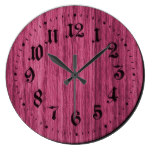 Pink Rustic Wooden Clock