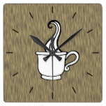 Faux Wood Coffee Wall Clock
