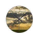 Sunshine_Beams_of  Gold_Raining_Down Round Clock