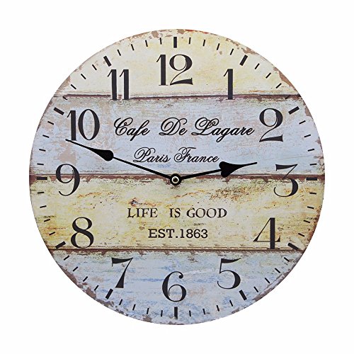 Vintage Rustic Country Tuscan Style Silent Wooden Wall Clock Home Decor – Sea
