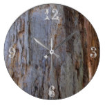 Natural Wood Grain Tree Bark Large Clock