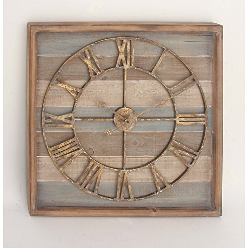 Rustic Finish Wood Metal Wall Clock
