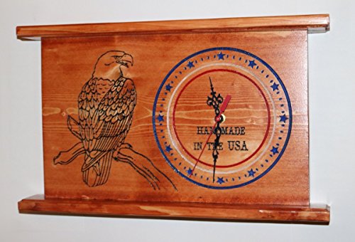 CNC Engraved American Eagle USA Clock Personalized Wall or Mantel