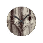 Funny Wood Grain Pattern Round Clock