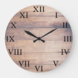 Rustic vintage barn wood Roman numbers Large Clock