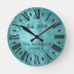 Vintage Rustic Antique Distressed Metal Custom Round Clock
