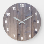 Weathered Wood Fence Look Large Clock