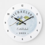 Peaceful Country Blueberries Large Clock