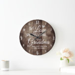 Wood Spending Time with Grandma Large Clock
