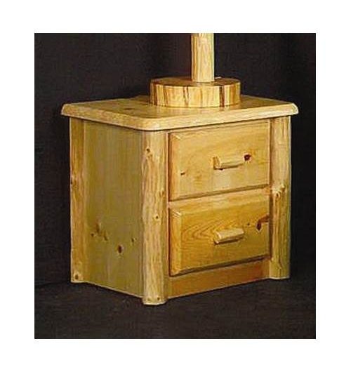Northwoods 2 Drawer Log Nightstand (Clear)