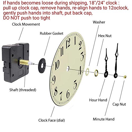 Oldtown Farmhouse Metal & Solid Wood Noiseless Wall Clock (Wood, 18-inch)