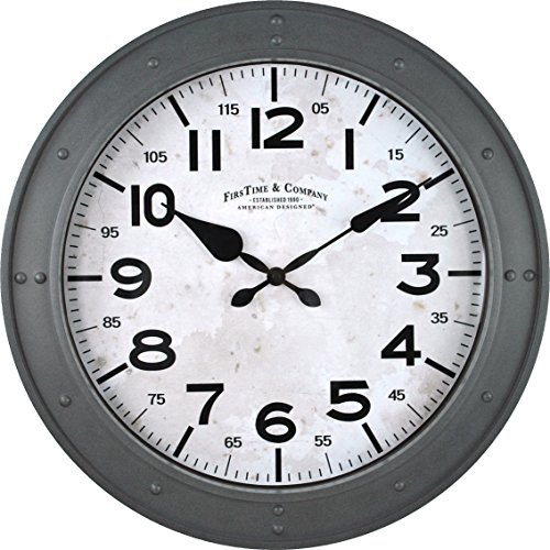 FirsTime & Co. Donovan Wall Clock, 18″, Gray