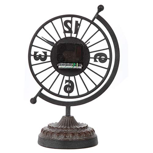 Lilyâ€™s Home Rustic Desk Tabletop Clock for Bedroom, Quite Movement, Unique Vintage Home Decor with Numbers