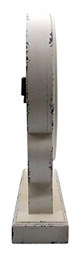 Wowser White Vintage Style Shelf Clock, 17 Inch