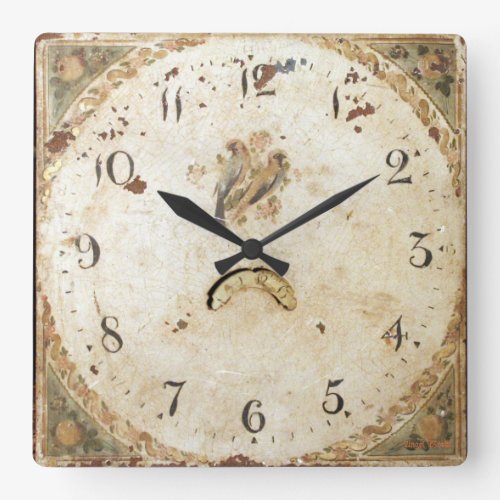 Antique French Square Wall Clock