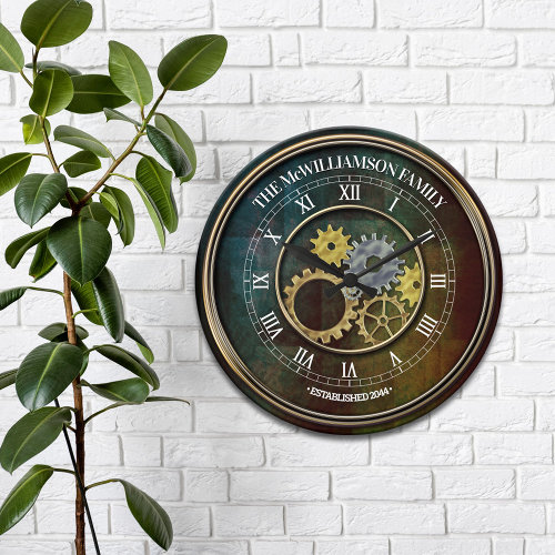 Cool Steampunk Personalized Large Clock