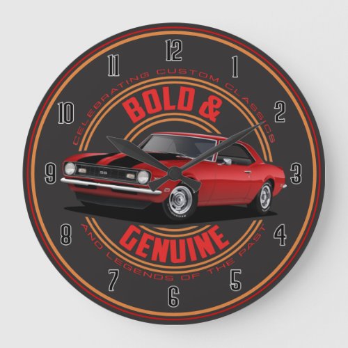 Bold Red Camaro Large Clock