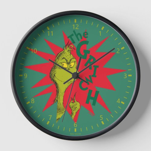 Classic Grinch | Red Starburst Clock